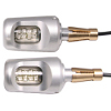 Billet Bar-end LED Indicators for 22mm bars (silver pair)