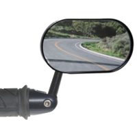 Oberon oval bar end mirror (22mm size) black